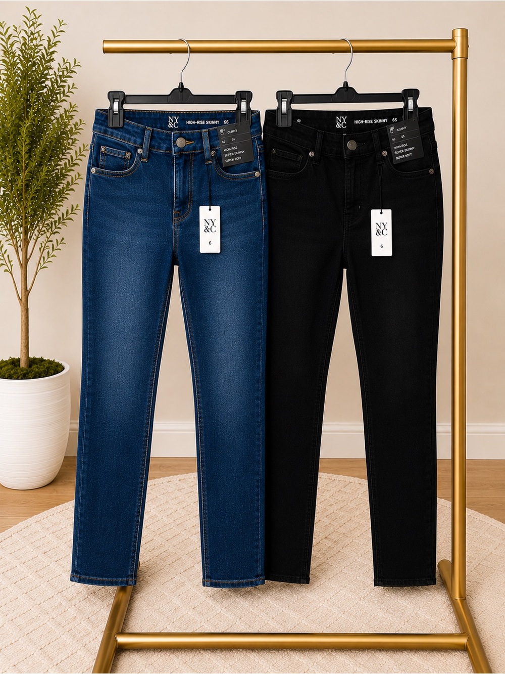 New York & Company Curvy Skinny Jeans Bundle (2) - Size 6